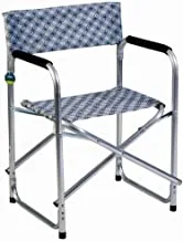 كرسي قماشي قابل للطي للرحلات والتخييم بتصميم حديث وبسيط - كرسي قابل للطي رمادي / فضي لامع