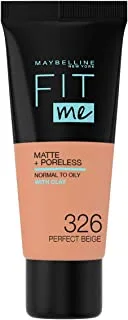 Maybelline New York Fit Me Matte & Poreless Foundation 326 Perfect Beige, 30 ml