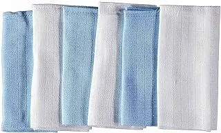 Mycey MUSlin Mouth Cloth 6-Pieces Set, Blue, Pack of 1