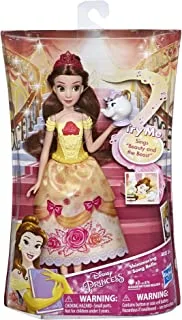 Disney Princess Shimmering Song Belle, Musical Fashion Doll, Toy with Removable Fashion, Mrs. Potts Sings 
