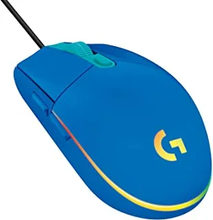 Logitech G203 Lightsync Gaming MoUse, 8000 Dpi, CUStomizable Buttons & Color Waves - Blue