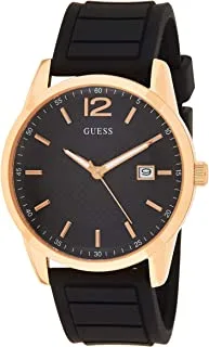 GUESS Mens Quartz Watch, Analog Display and Silicone Strap