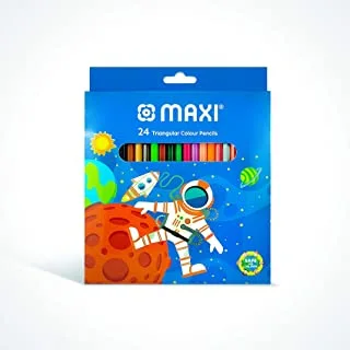 أقلام ملونة ماكسي ثلاثية الزوايا 24 لون في علبة كرتون