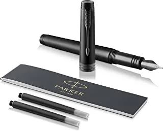 باركر Premier Monochrome Black PVD | قلم حبر متوسط ​​المنقار | علبة هدايا | 5326