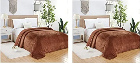 Pack Of 2 Soft Flannel Blanket, King Size, 200X220 Cm, St-001