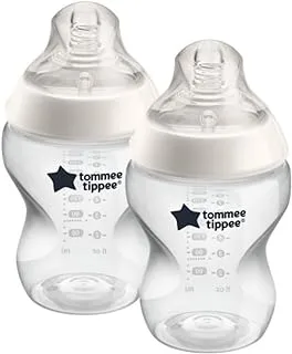 Tommee Tippee Closer To Nature Milk Feeding Bottle 260 Ml, 2 Pack Clear