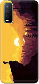 Jim Orton matte finish designer shell case cover for Vivo Y20-Traveller Mountain Sunrise painting Yellow Brown