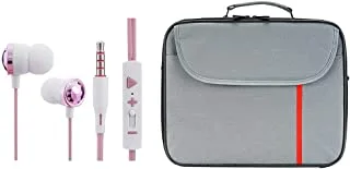 Laptop Bag, Datazone Shoulder Bag 15.6-Inch Gray With Datazone Headphones, In-Ear, Heavy Deep Bass For Computer And Laptop Iphone, Ipod, Ipad, Mp3 Players, Samsung Galaxy, Nokia, Htc Dz-Ep08 Pink