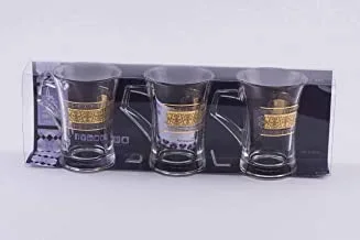 Wisteria Glass Mug set Kenar Gold /3PCS
