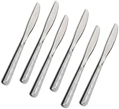 Bister Stainless Steel Knives Heavy Duty | Knife for Chefs Great For Weddings Dinners Parties Homes Kitchens Flatware Cultery set with Mirror Polish Satin | Pack of 6