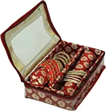 Kuber Industries Bracelet Bangle Watch Roll Organizer Box|Jewelry Tavel Organizer|Removable Roll|Travel Pouch|Maroon Standard