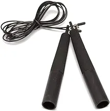 Hirmoz Cable Jump Rope Comfortable Handles By Iron Master, Weighted Speed Crossfit Skipping Rope Exercise Fitness Workout Out,Length Adjustable Jump Rope For Adult, Kids, Black, Ir97178