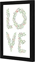 LOWHA love white green roses Wall art wooden frame Black color 23x33cm By LOWHA