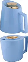 Al Saif Deva Coffee And Tea Vacuum Flask Light Blue,Gold, 1 Liter