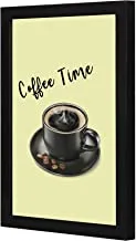 LOWHA coffee time yellow Wall art wooden frame Black color 23x33cm By LOWHA