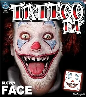 Tinsley Transfers Clown Face Tattoo Adult Accessory