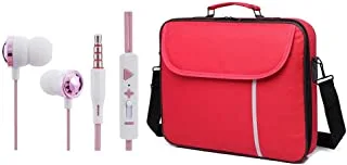 Laptop Bag, Datazone Shoulder Bag 15.6-Inch Red With Datazone Headphones, In-Ear, Heavy Deep Bass For Computer And Laptop Iphone, Ipod, Ipad, Mp3 Players, Samsung Galaxy, Nokia, Htc Dz-Ep08 Pink