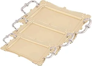 Matt Gold Plated Rectangle Shape Tray (Size:L,M,S) Handle : Nickel
