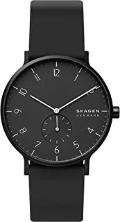 Skagen Men's Aaren Kulor Three-Hand, Black-Tone Aluminum Watch, SKW6544