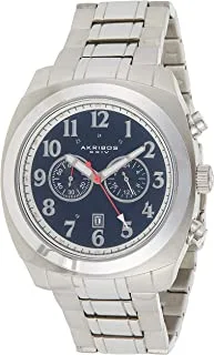 Akribos XXIV Men's Chronograph Watch - Sunburst Dial - Luminous Hands and Markers - Stainless Steel Bracelet