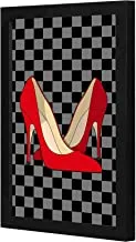 LOWHA Red High heels Wall art wooden frame Black color 23x33cm By LOWHA