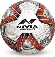 Nivia ashtang football, size 5 (white/black/brown)