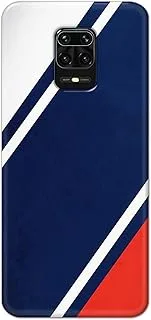 Jim Orton matte finish designer shell case cover for Xiaomi Redmi Note 9 Pro-Stripe Band Blue White Red