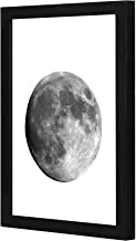 Lowha Full Moon Grey White Wall Art Wooden Frame Black Color 23X33Cm By Lowha