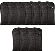 Kuber Industries Garment Bags For Hanging Clothes|Garment Bags For Travel|Suit Jacket Covers|Closet Storage Organizer|Pack of 9|BLACK