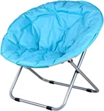 Large foldable round chair for garden, trips and camping - blue