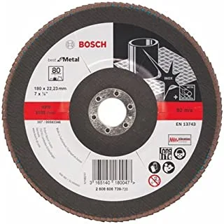 Bosch Professional 2608606739 Flap Discs 180X22 G80, Black/Brown, 180 Mm
