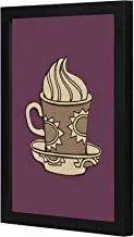LOWHA gold coffee cup Wall art wooden frame Black color 23x33cm By LOWHA