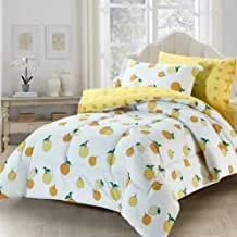 DONETELLA Essential Collection 4 Piece Comforter set,Twin size,Reversible Print Style| 1 Twin Comorter,1 Fitted, 2 Pillow Sham| Super-Soft Down Alternative Filling,all Season,Multicolor