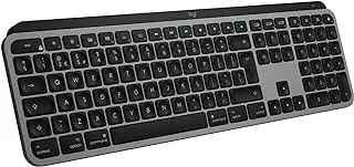 Logitech MX Keys Advanced Wireless Illuminated Keyboard for Mac, Tactile Responsive Typing, Backlighting, Bluetooth, USB-C, Apple macOS, Metal Build