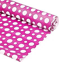 Kuber Industries Dots Design PVC Wardrobe Kitchen Drawer Shelf Mat 10 Mtr (Pink)