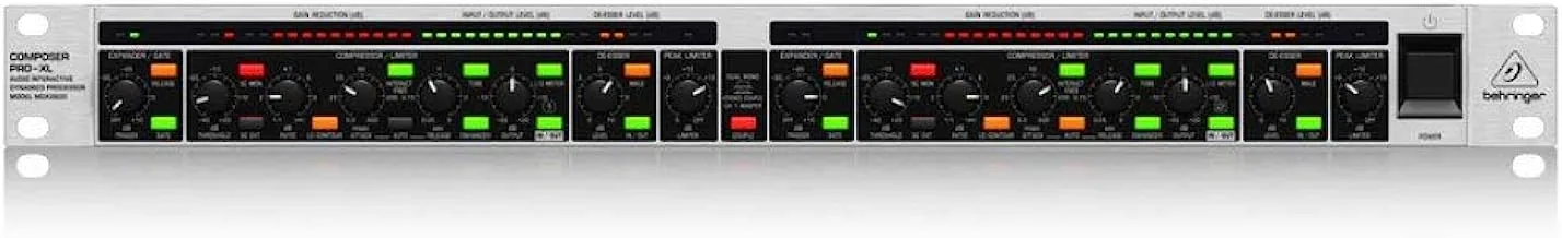 BEHRINGER MDX2600 V2 فئة مرجعية موسع ثنائي القناة / بوابة / ضاغط / محدد ذروة مع De-Esser مدمج ومحسن ديناميكي ومحاكاة الأنبوب