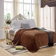 Soft Flannel Blanket, King Size, 200X210 cm, Brown