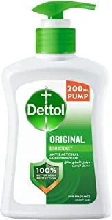 Dettol Original Hand Wash Liquid Soap Pump for Effective Germ Protection & Personal Hygiene, Protects Against 100 Illness Causing Germs, Pine Fragrance, 200ml