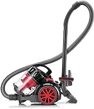 Black & Decker Multi-Cyclonic Bagless Corded Canister Vacuum Cleaner with 6 Stage Filtration, 1400 W Max Power, 20 kPa Suction Power, Red/Black, 2.5 L, VM1680-B5
