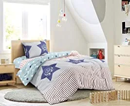طقم مفروشات سرير فردي مكون من 3 قطع يشتمل على لحاف، وملاءة سرير، وغطاء وسادة، وغطاء، ولحاف خفيف الوزن ذو وجهين، مناسب لجميع المواسم