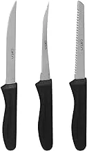 Godrej Cartini Stainless Steel Knife Kit, 3-Pieces, Black