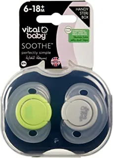 Vital Baby Soothe Perfectly Simple Soother For Baby Boy, 2 Pieces