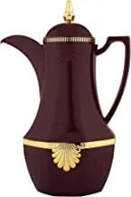 Al Saif Flora Coffee Thermos Size 1 Liter Burgundy Golden K191594/Drdg