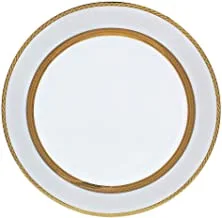 Shallow Porcelain Royal Dinner Plate with Gold Rim, White, 27 cm, TS-G1-20