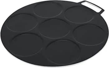 Trust pro non stick crepe pan with 2 layered aluminium coating, 7 holes crepe maker, 45 cm, brown