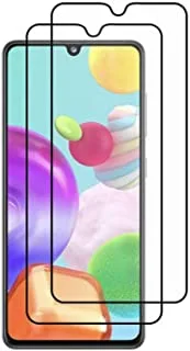 عبوتين من واقي شاشة Samsung Galaxy A02 6.5 بوصة (2021) جودة عالية من الزجاج المقوى ، حساس للمس ، مناسب للحافظة ، صلابة 9H - الجانب الأسود