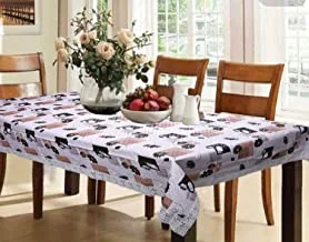 Kuber industries flower design pvc 6 seater dining table cover 60