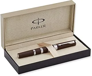 Parker Ingenuity Brown Rubber & Metal With Chrome Trim| 5th Technology Mode Pen| Gift Box| 6021, S0959240