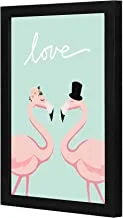 LOWHA love flamingo Wall art wooden frame Black color 23x33cm By LOWHA