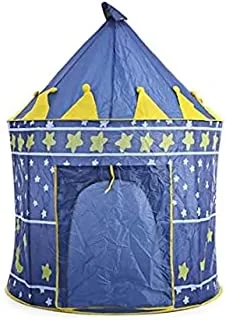 Play Tent Foldable Tipi Prince Folding Tent Children Boy Castle Cubby Play House Kids Gifts Outdoor Toy Tentsblue